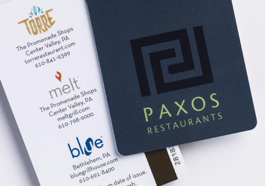 Paxos Restaurants gift cards, for Torre, Melt or blue restaurants in the Lehigh Valley